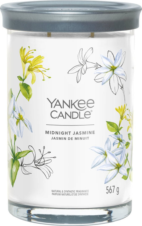 Bougie Yankee - bougie parfumée au jasmin de minuit - 100 heures de combustion - deux mèches