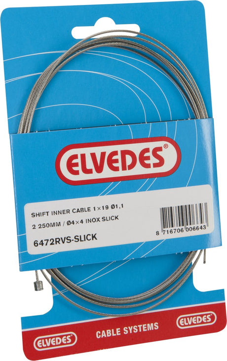Communiquez le câble intérieur Elvedes 2250 mm en acier inoxydable lisse Ø1,1 mm Shimano Sram N-Nippel (sur carte)