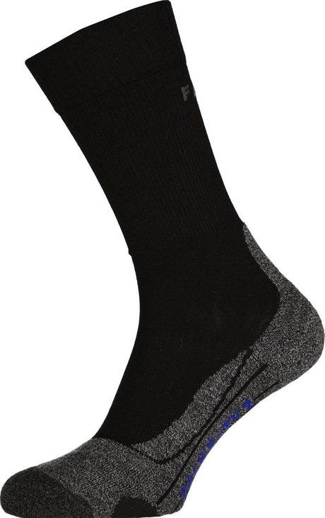 Falke tk2 cool anti-ampoules épais matériau fonctionnel lyocell chaussettes de marche hommes noir - taille 46-48