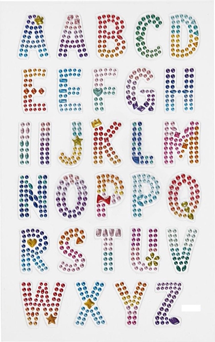 Creativ Company Diamant Stickers Alphabet, 1 feuille