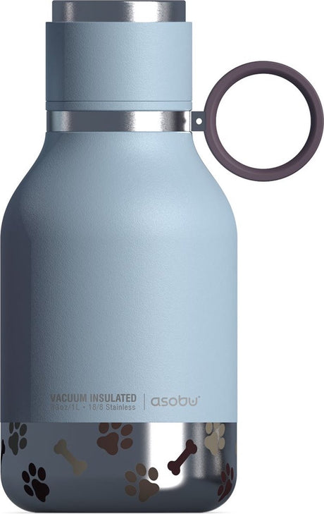 Bouteille de gamelle pour chien Asobu en acier inoxydable - bleu