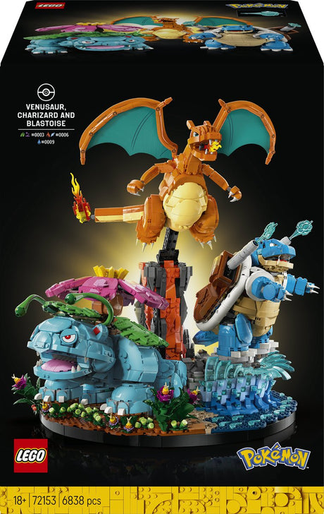 Lego Pokémon Venusaur, Charizard et Blastoise - 72153