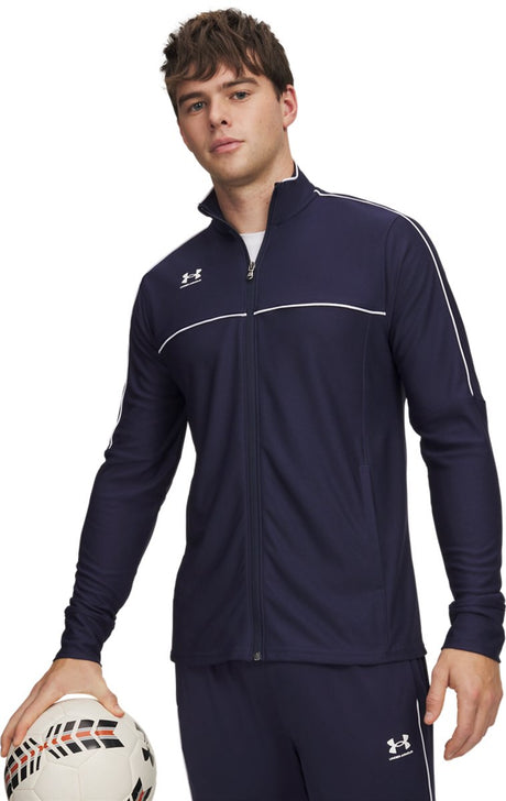 Under Armour M Challenger Track Jacket-Blu Gilet de sport pour homme - Bleu marine minuit - Blanc
