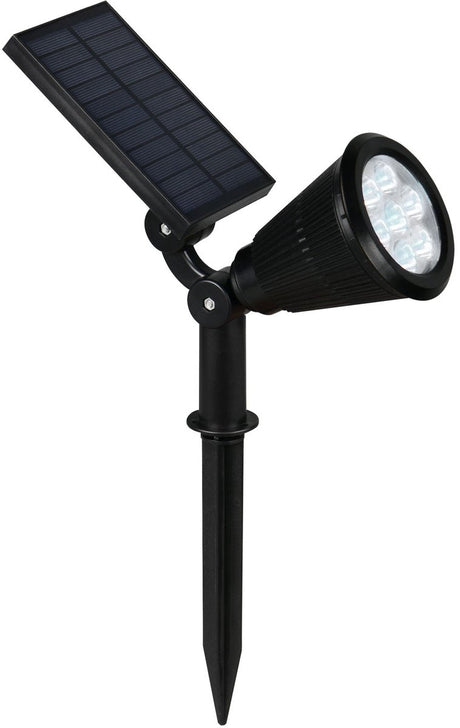 Rl live your light reality festival - spot - noir mat - incl. 1x SMD 1 W - Changeur de couleurs RVB - Capteur crépusculaire - rechargeable - sans fil - solaire - énergie solaire - inclinable - éclairage extérieur - IP44