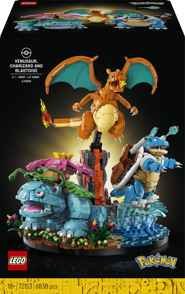 Lego Pokémon Venusaur, Charizard et Blastoise - 72153
