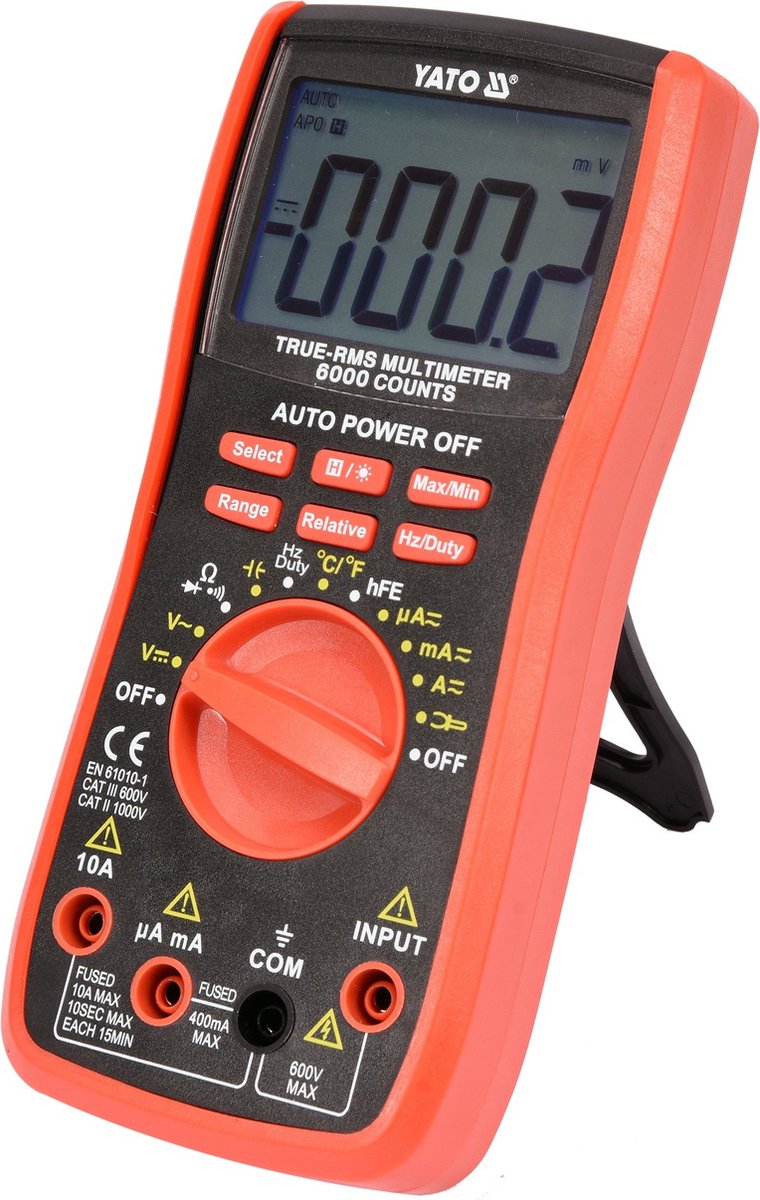 Multimètre Yato avec fonction rms - plage automatique