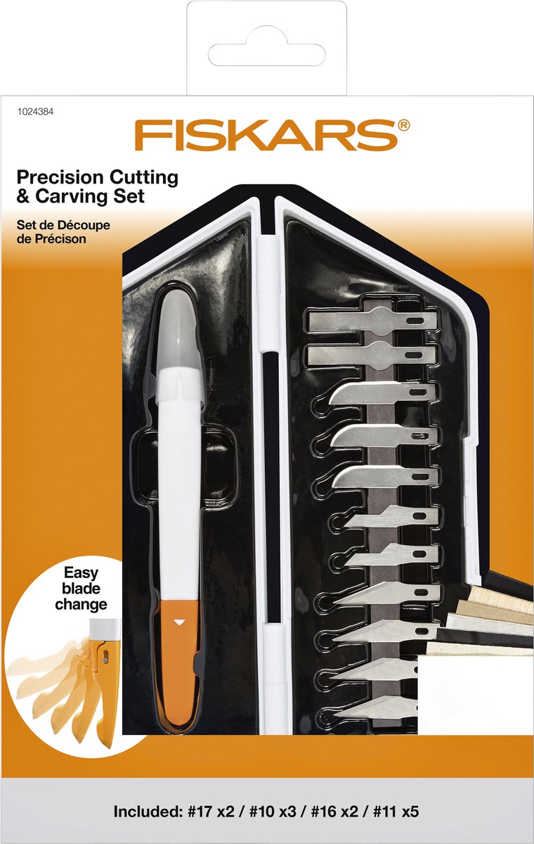 Ensemble de couteaux Fiskars Hobby Knife - Lames performantes de qualité supérieure - 12 pièces