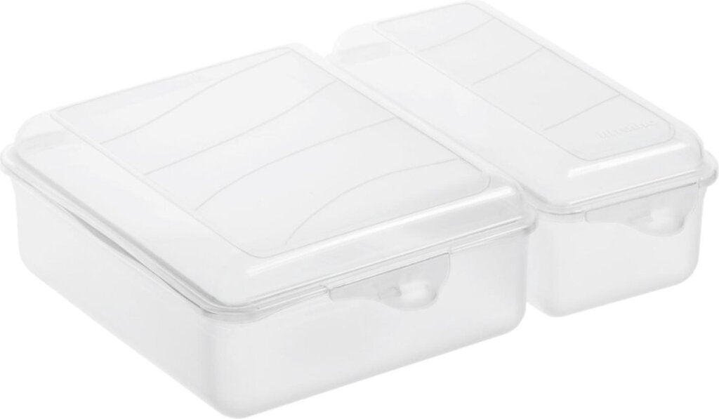 Boîte à lunch Rotho twin 1,05+0,55l transparente