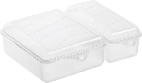 Boîte à lunch Rotho twin 1,05+0,55l transparente