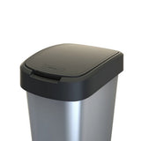 Poubelle Rotho twist 50l argent métallisé