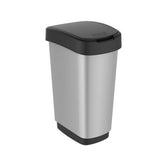 Rotho poubelle twist 25l argent métallisé