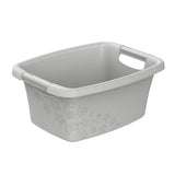 Rotho panier à linge fleurs 12l gris froid