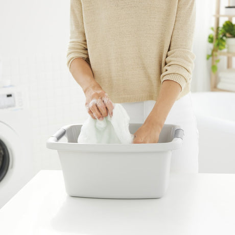 Rotho panier à linge fleurs 12l gris froid
