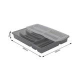 Range-couverts Rotho basic 6 compartiments variable anthracite