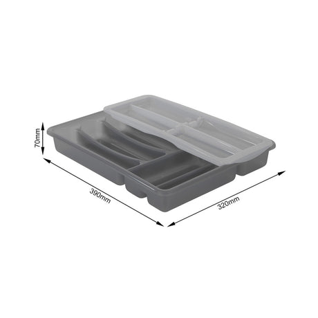 Range-couverts Rotho basic 6 compartiments variable anthracite
