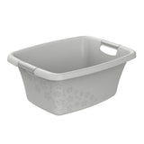 Rotho panier à linge fleurs 25l gris froid