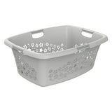 Rotho panier à linge fleurs 50l gris
