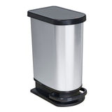 Poubelle à pédale Rotho Paso 50l argent métallisé