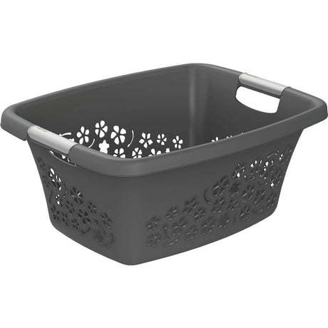 Panier à linge fleurs Rotho 25l anthracite