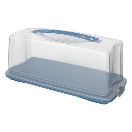 Rotho boîte à gâteaux frais 36x16,5x16,5 cm bleu horizon transparent