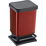 Poubelle à pédale Rotho paso 20l rouge métallisé