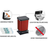 Poubelle à pédale Rotho paso 20l rouge métallisé