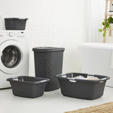 Panier à linge fleurs Rotho 12l anthracite