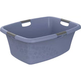 Rotho panier à linge fleurs 50l bleu horizon