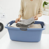 Rotho panier à linge fleurs 50l bleu horizon