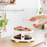 Rotho boîte à gâteaux frais xl + supports à cupcakes 35,5x34,5x26 cm blanc transparent