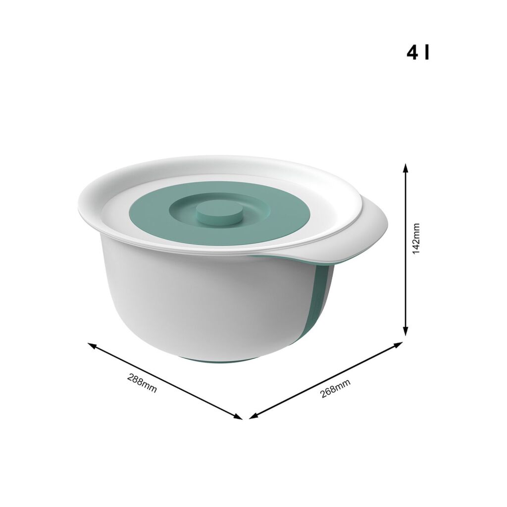 Rotho Fresh Montering Bowl med Splash Cover 4L Mistletoe Green