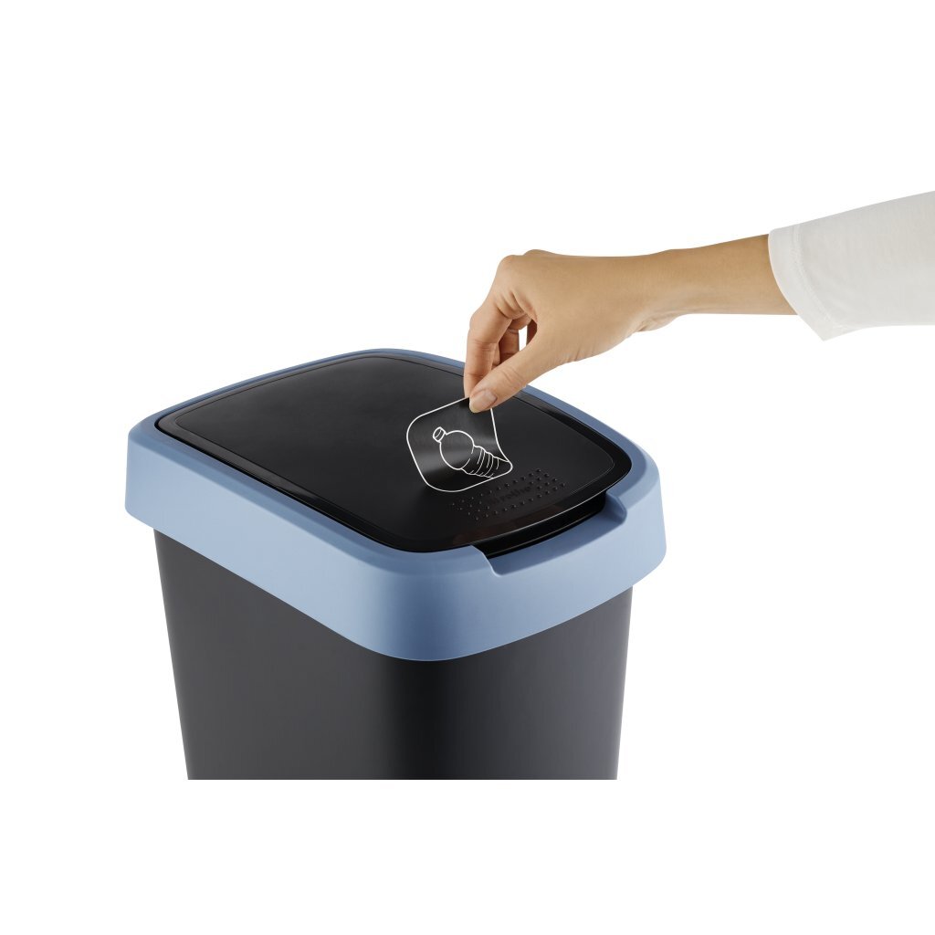 Rotho poubelle twist 10l bleu horizon anthracite