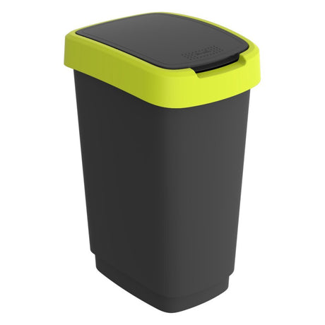 Poubelle Rotho twist 25l citron vert anthracite