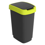 Poubelle Rotho twist 25l citron vert anthracite