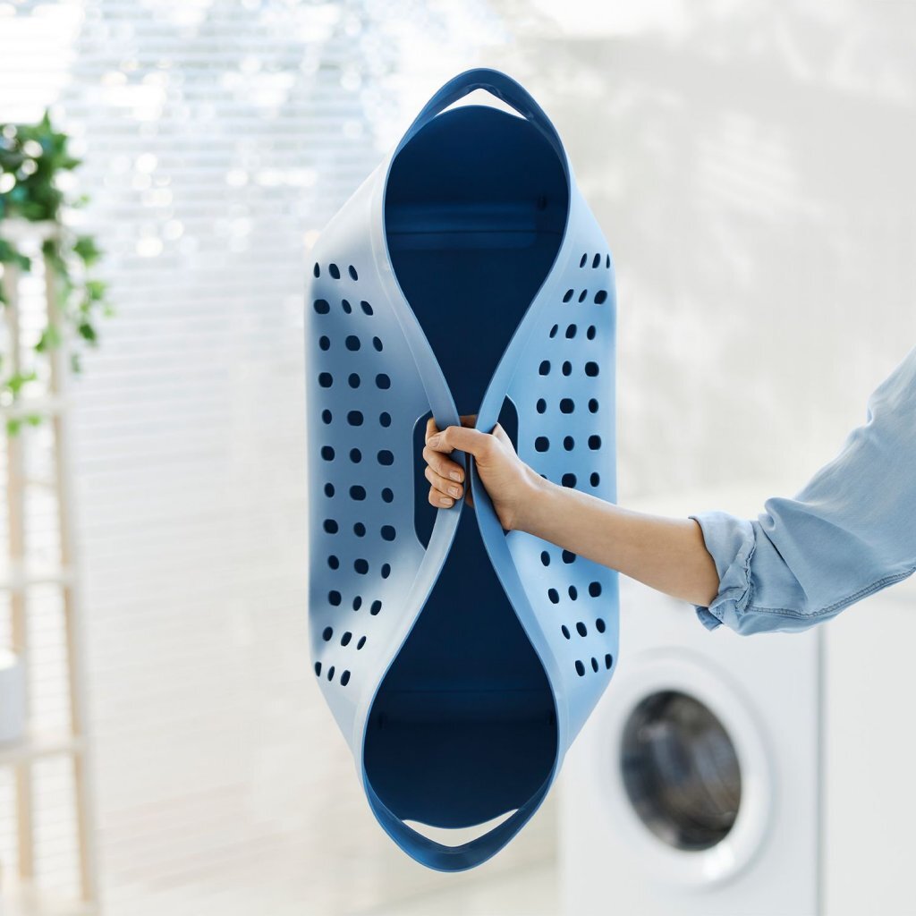 Rotho jona panier à linge 39l bleu horizon