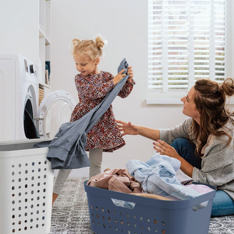 Rotho jona panier à linge 39l bleu horizon