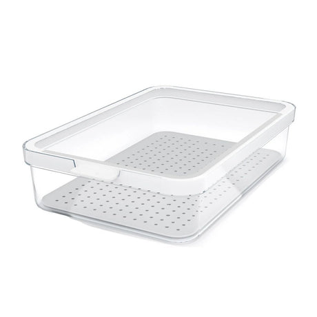 Rotho cauma organisateur de réfrigérateur 27x18,4x6,2 cm 2,6l blanc transparent