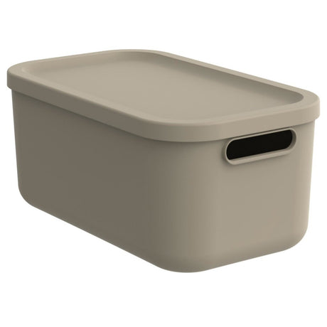 Rotho boîte de rangement décoration albula light 12 l cappuccino | 2 pièces