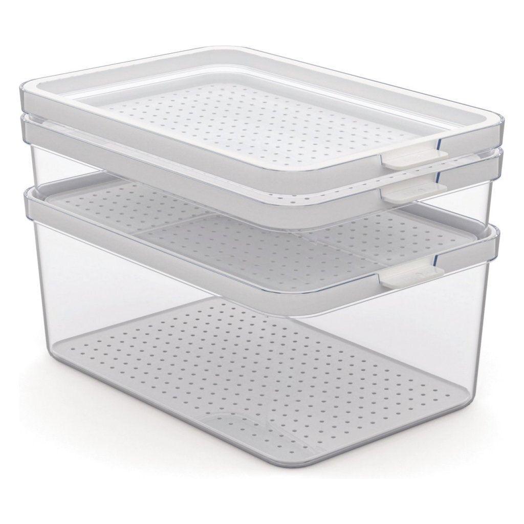 Rotho cauma set organisateur de réfrigérateur 1,3l + 2,6l + 4,65l transparent