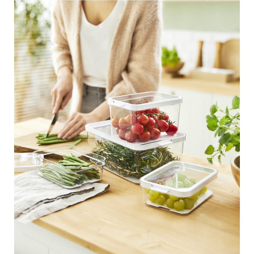 Rotho cauma set organisateur de réfrigérateur 1,3l + 2,6l + 4,65l transparent