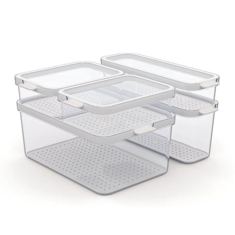 Rotho cauma set organisateur de réfrigérateur 4,65l + 2l + 1,15l + 2x 1,2l transparent