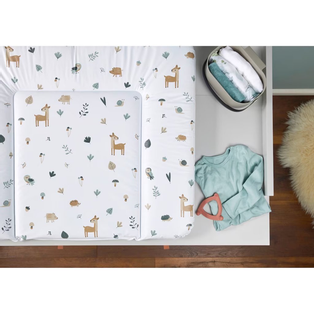 Rotho matelas à langer animaux de la forêt 85x72 cm blanc