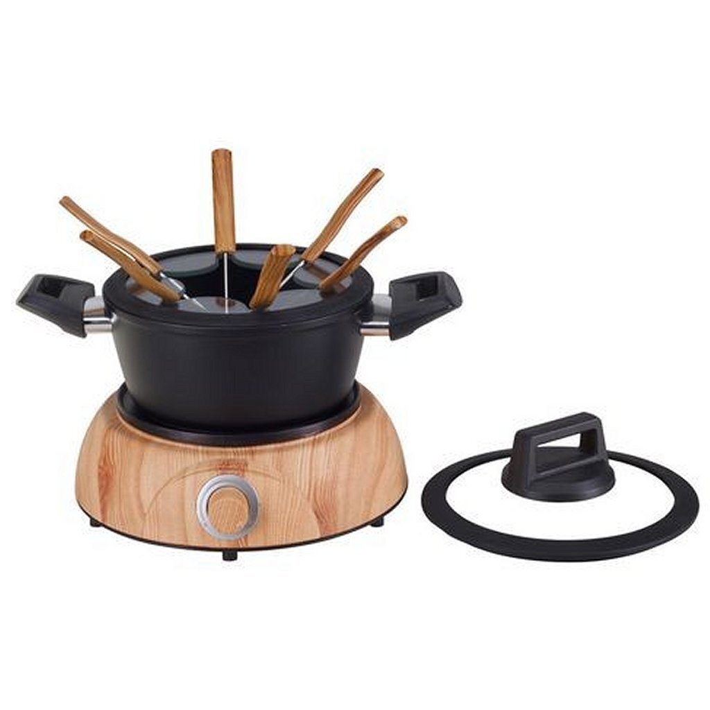 Service à fondue Basic nouvel wood 6 personnes bois noir