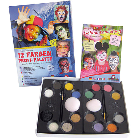 Kit de maquillage Eulenspiegel avec étape par étape, différentes couleurs, 1 set