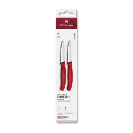 Victorinox couteau à éplucher 2 pcs lisse 8cm rouge