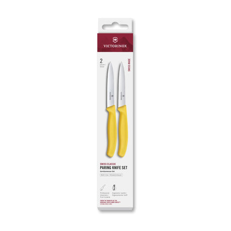Couteau à éplucher Victorinox 2pcs dentelé lisse jaune