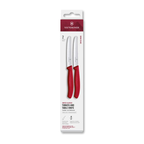 Victorinox couteau de table 2pcs dentelé 11cm rouge