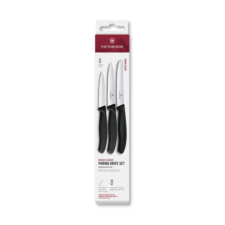 Victorinox set de couteaux d'office 3 pièces noir