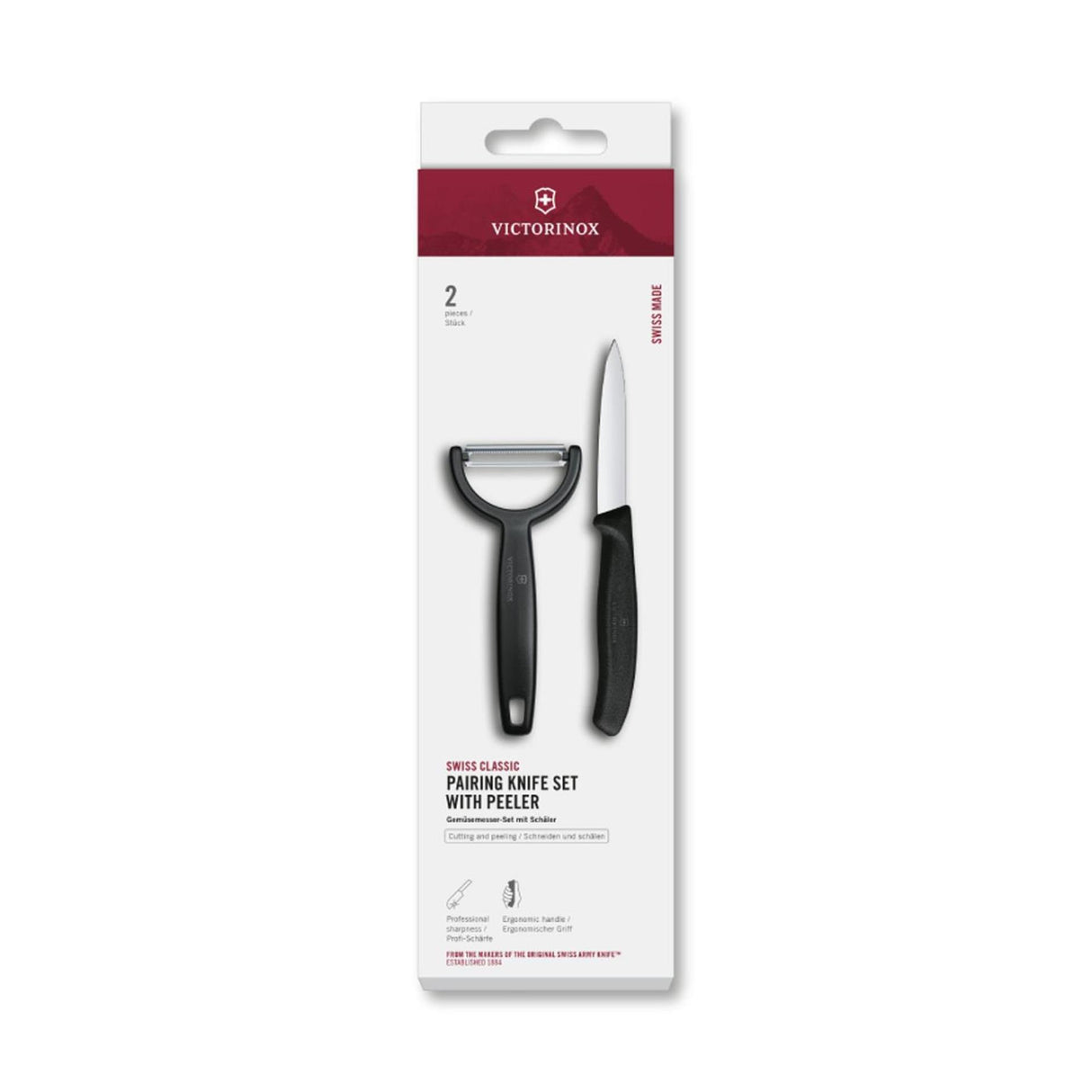 Couteau à éplucher Victorinox + éplucheur en Y noir
