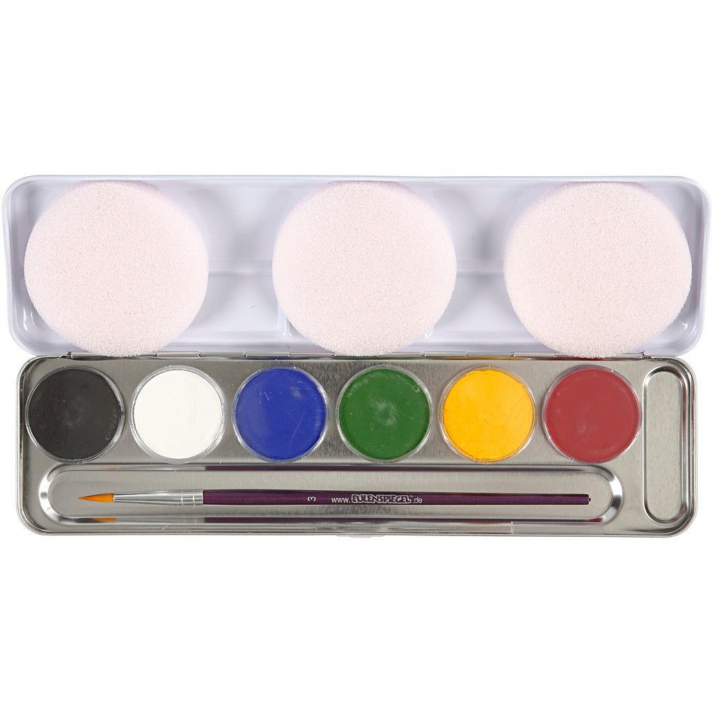 Peinture pour le visage Eulenspiegel, différentes couleurs, 6 couleurs 1 set